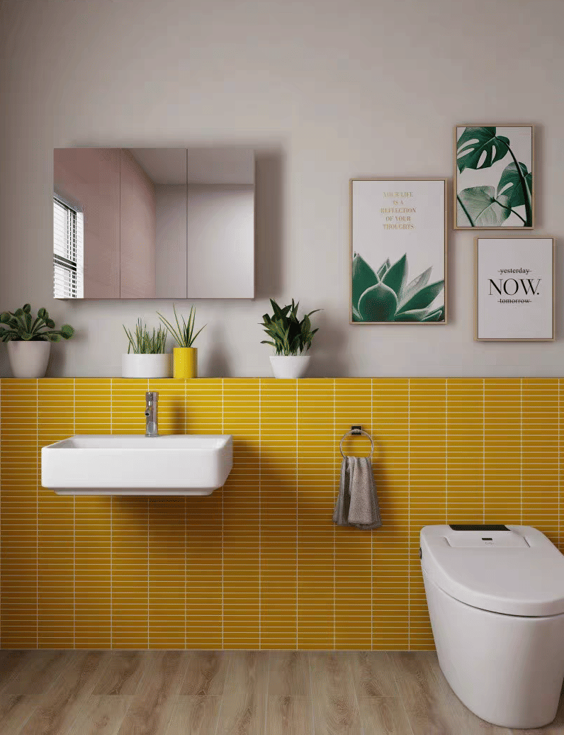 โมเสค TIMELESS TILES รุ่น RM STRIP MOSAIC TILES ขนาด 29.5X28 ซม. สีเหลือง ผิวเงา (ราคา/ตร.ม.)_7